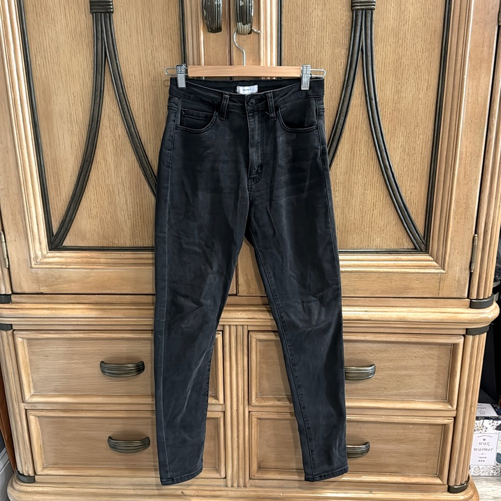 Forever 21 high rise jeans, washed grey/black color, size 26 w